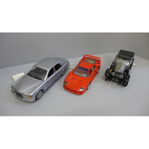 683 - Three Franklin Mint model vehicles, with tags