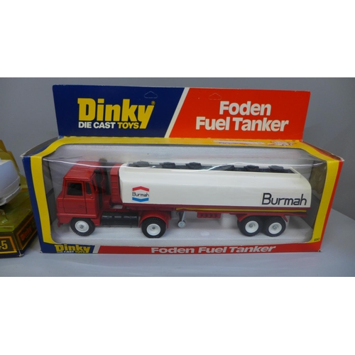 684 - Two Dinky Toys model vehicles; Esso fuel tanker and Foden fuel tanker, boxed