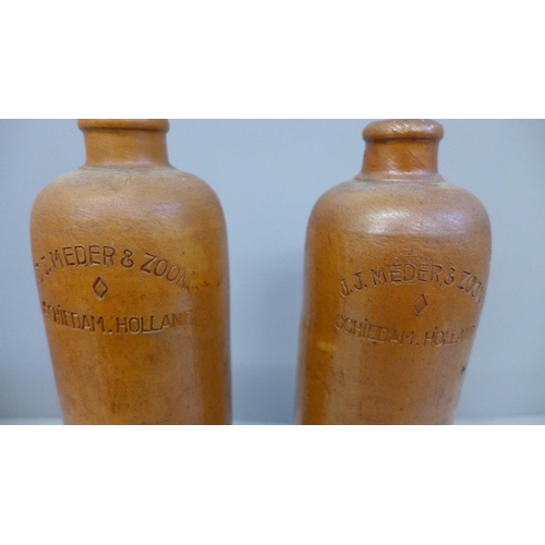 701 - Two stoneware bottles, impressed marks Meder & Zoon, Schiedam M Holland