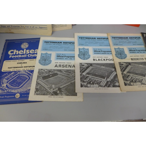 711 - Football memorabilia:- Tottenham Hotspurs home and away programmes, 1957 onwards, including cup-fina... 