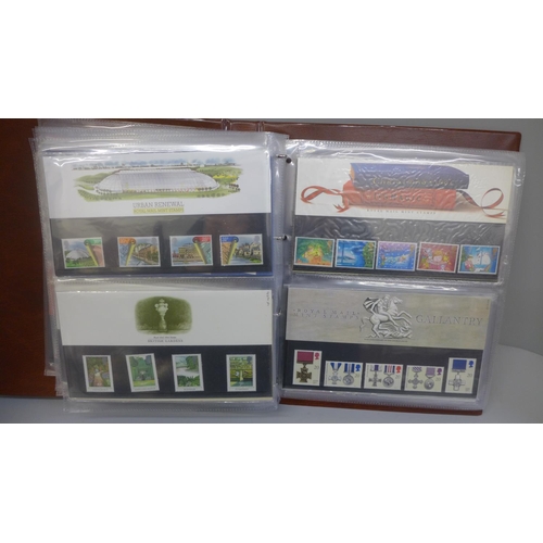 717 - Stamps:- album of FB presentation packs with a face value alone of approximately £90, (43)