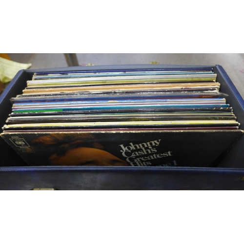 743 - Vinyl records:- case of LP records including Johnny Cash, Little Richard, Roy Orbinson, etc., (40)