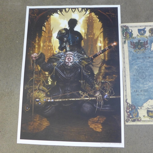 769 - Two Games Workshop original art posters; Blind and Civilised Lands of the Old World {both A2 size)