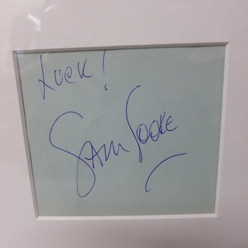 818 - Pop music: Sam Cooke autographed display