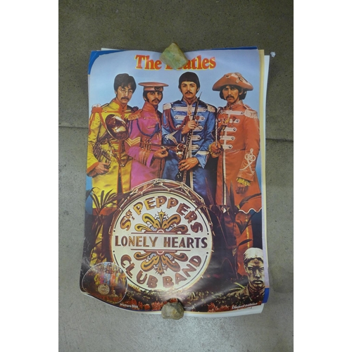 823 - Beatles promotional posters inc. Sgt. Pepper picture disc, etc., (6)