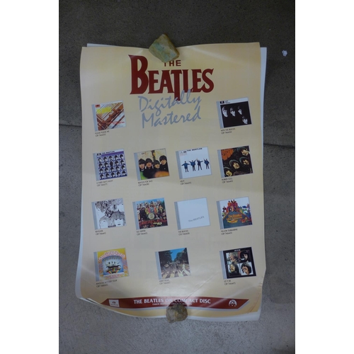 823 - Beatles promotional posters inc. Sgt. Pepper picture disc, etc., (6)