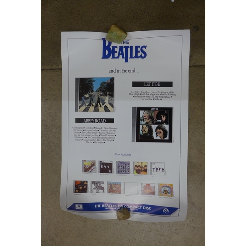 823 - Beatles promotional posters inc. Sgt. Pepper picture disc, etc., (6)