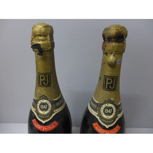 829 - Two bottles of 1947 Perrier-Jouet champagne