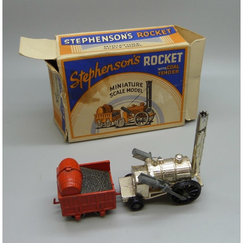 857 - A Stephenson's Rocket Miniature Scale Model by Benbros, boxed