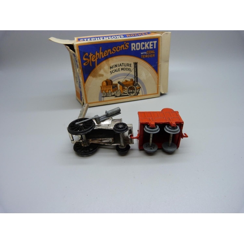 857 - A Stephenson's Rocket Miniature Scale Model by Benbros, boxed