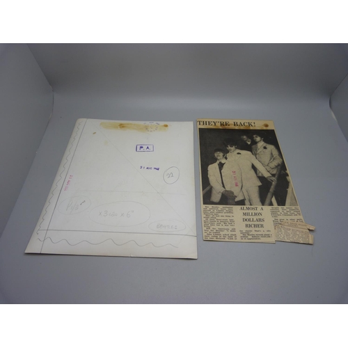 859 - A The Beatles original proof photograph, dated 1966