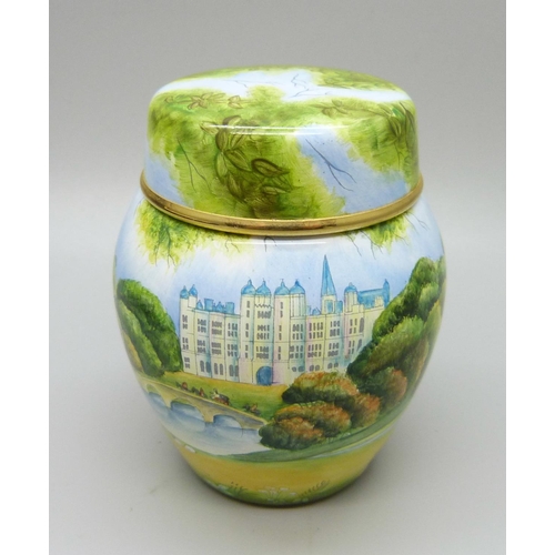 881 - A Moorcroft miniature enamel ginger jar, 3/30