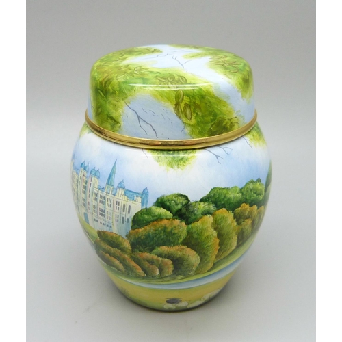 881 - A Moorcroft miniature enamel ginger jar, 3/30