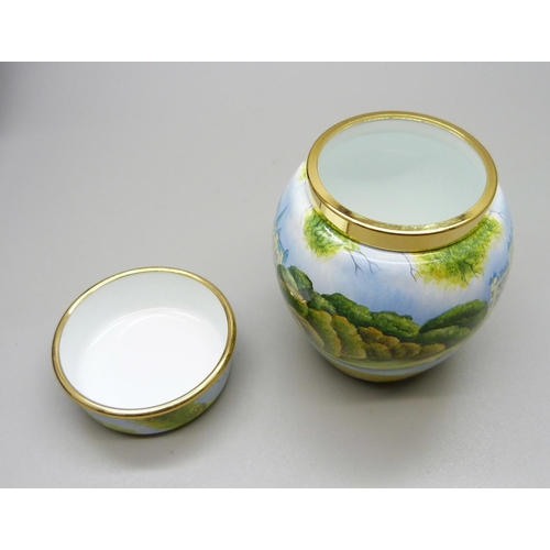 881 - A Moorcroft miniature enamel ginger jar, 3/30