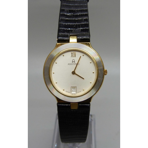 937 - An Aggostino wristwatch with date, boxed