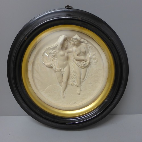 613A - A Parian ware plaque by The Art Union Of London, May Morning, Edward M. Wyon, 1831-1876