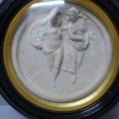 613A - A Parian ware plaque by The Art Union Of London, May Morning, Edward M. Wyon, 1831-1876