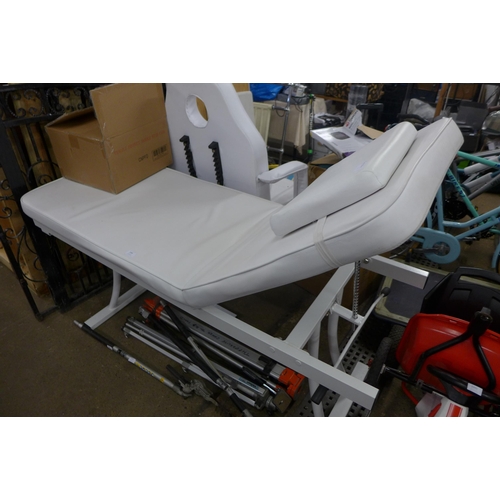 2443 - White vinyl massage/therapy table