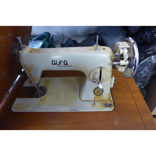 2246 - alfa sewing machine in cabinet