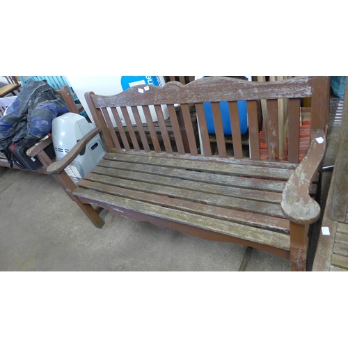 2488 - Full size, 4 seater painted teak garden bench