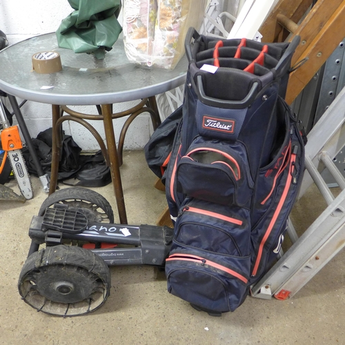 2505 - Titleist golf bag and Haho golf trolley