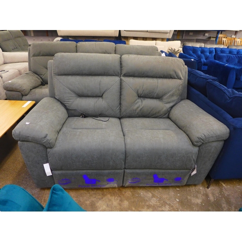 1523 - Justin Grey 2 Seater Power Recliner, original RRP £916.65 + VAT (4162-18) * This lot is subject to V... 