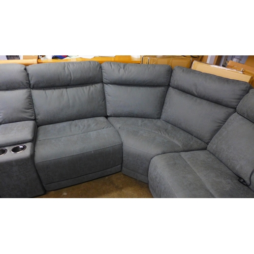 1537 - Paisley Fabric Sectional Power Recliner With Power Headrest, original RRP £2166.65 + VAT (4162-35) *... 