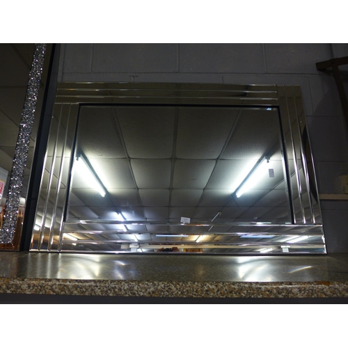 1541 - A triple bevelled glass mirror, H 120cms (PU918-GY32)   #