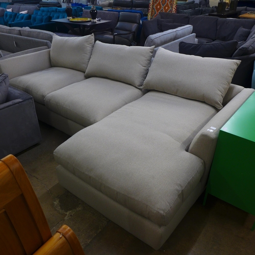 1554 - A grey upholstered RHF corner sofa