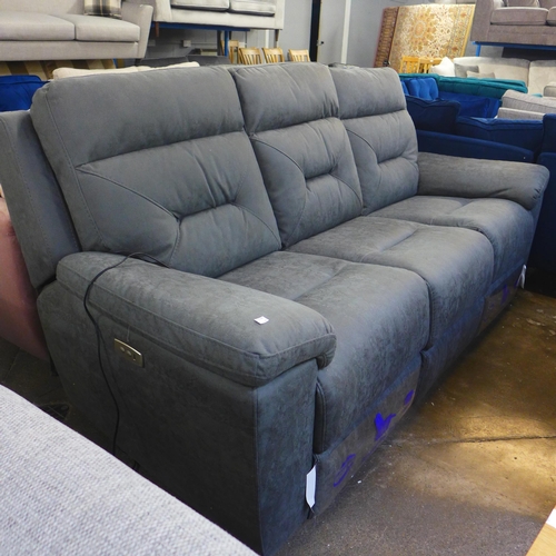 1524 - Justin Grey 3 Seater Power Recliner, original RRP £999.99 + VAT  (4162-21) * This lot is subject to ... 