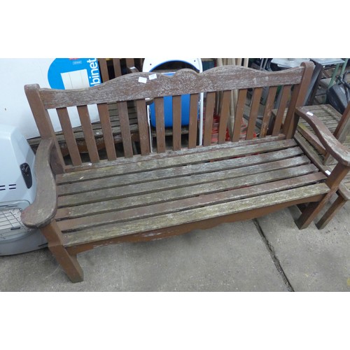 2489 - 3-seater painted teak garden bench