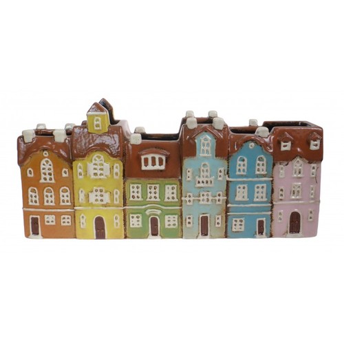 1350 - A ceramic houses planter W34cm (572912)