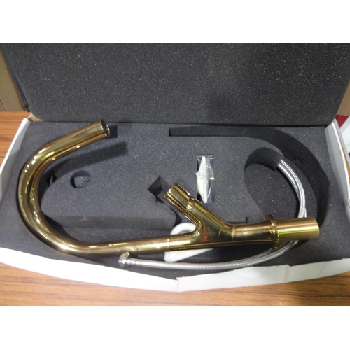 3058 - Azura Gold Mixer Tap - High Pressure Only *This lot is subject to VAT