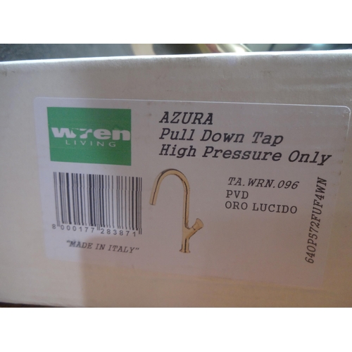 3058 - Azura Gold Mixer Tap - High Pressure Only *This lot is subject to VAT