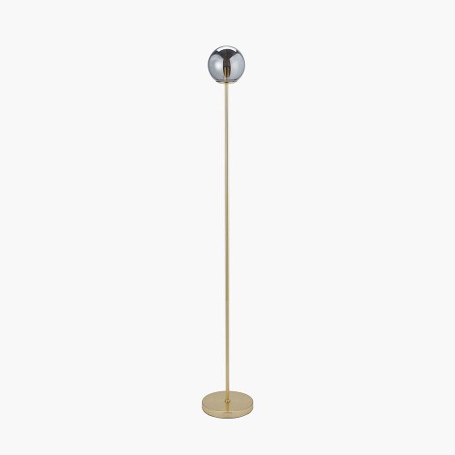 1440 - An Arabella smoked glass orb metal floor lamp (3215841)   #