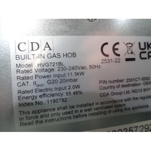 3102 - CDA Gas 5 Burner Hob - Stainless Steel - H35xW680xD500  - model no HG7300SS , Original RRP £207.5 in... 