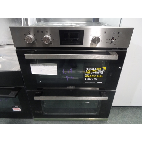 3151 - Zanussi Double Electric Oven - Stainless Steel (381-18) * This lot is subject to VAT