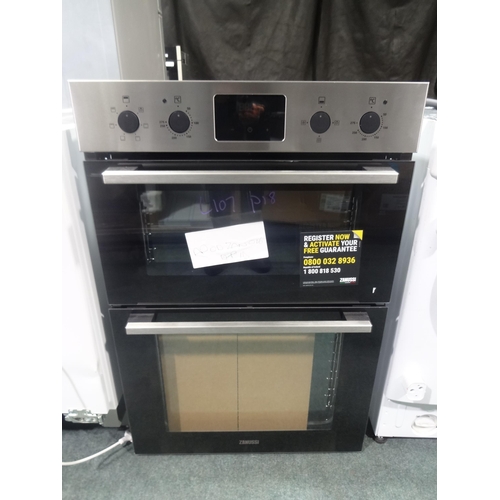 3154 - Zanussi Built In FanCook Double Oven (H888xW594xD568) - model no.:- ZKHNL3X1, original RRP £382.50 i... 