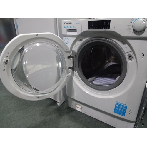 3158 - Candy Integrated Washing Machine (9kg) (H820xW600xD525) - model no.:- CBW 49D1E, original RRP £340.8... 