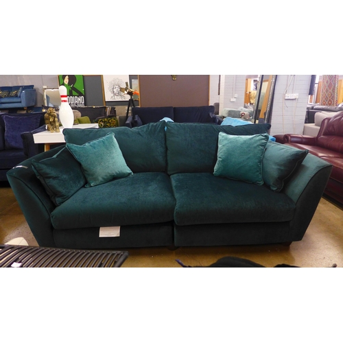 1354 - An emerald velvet 3 seater sofa