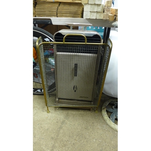 2440 - Paraffin heater, bird bath, hostess trolley, fire gate and petrol/Jerry can