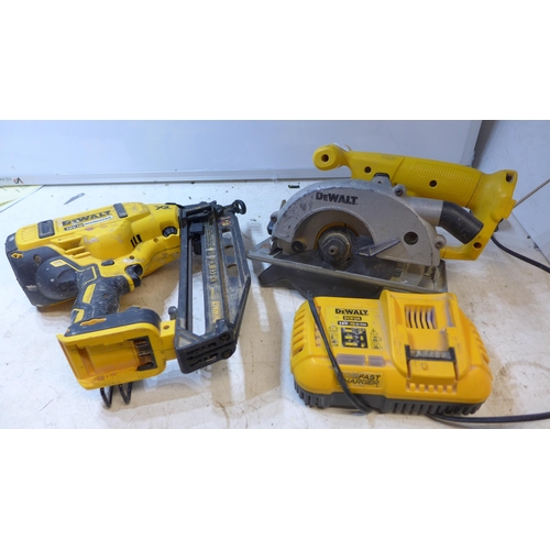 2011 - Dewalt cordless 18V brushless nail gun, cordless circular saw and charger