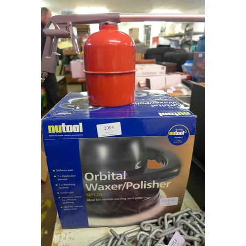 2054 - Nutool orbital waxer/polisher and paint spray head with cannister