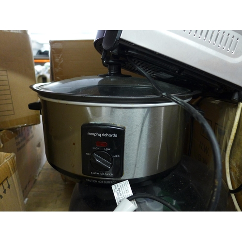 2093 - Tefal Actifry air fryer, Morphy Richards Sear and Stew slow cooker, panini press and Morphy Richards... 