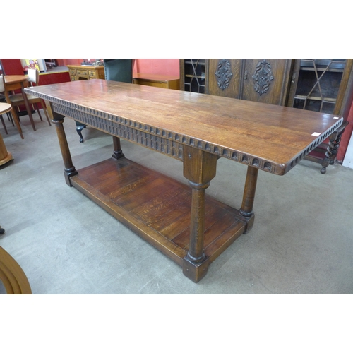 6 - A 17th Century style oak refectory table