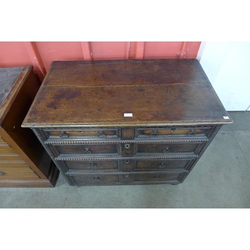 1 - A William III oak chest of drawers