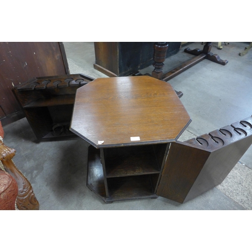 129 - An Art Deco octagonal oak cocktail table