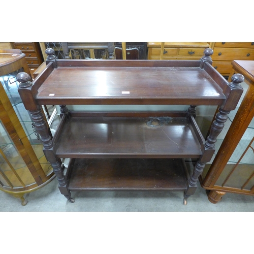 149 - A Victorian mahogany three tier walnut buffet sideboard