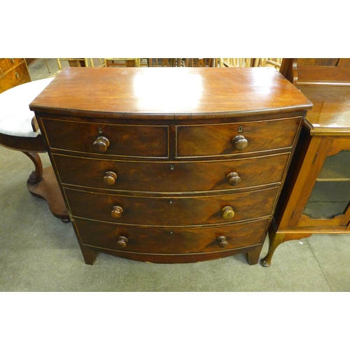 173 - A Victorian mahogany bow front chest of drawers