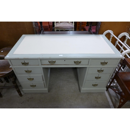 193 - A Victorian painted pedestal desk